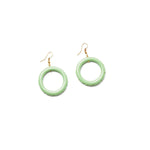 Tea Heavy Carve Drop Hoop Earrings by Splendette-0