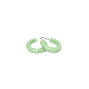 Tea Heavy Carve Hoop Earrings by Splendette-0