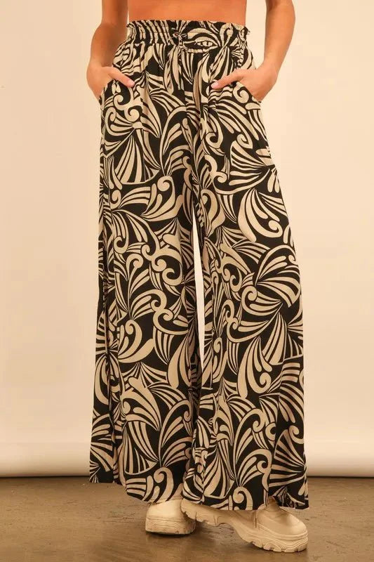 VERY J Printed Wide Leg Pants-0