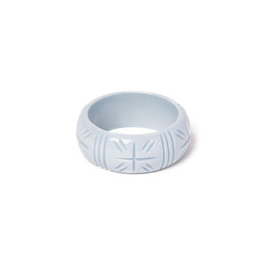Wide Powder Blue Heavy Carve Bangle by Splendette-0