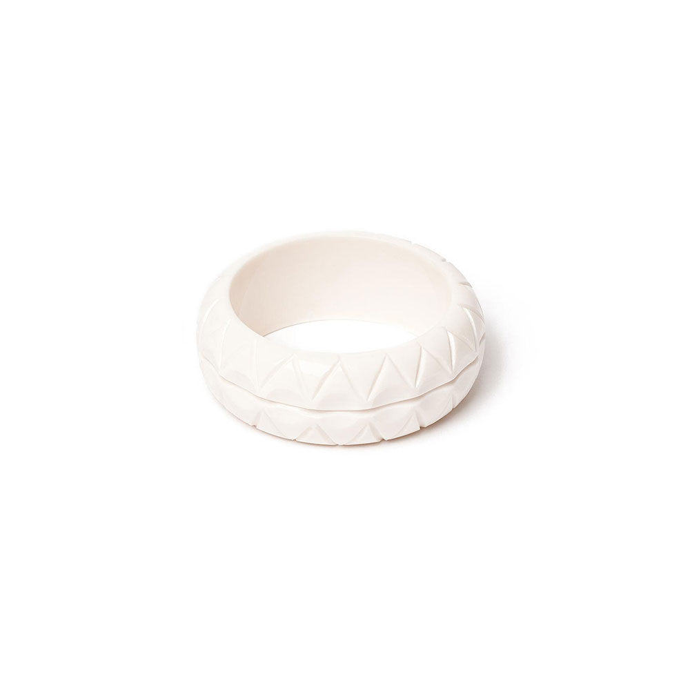 Wide Salty Heavy Carve Bangle by Splendette-0