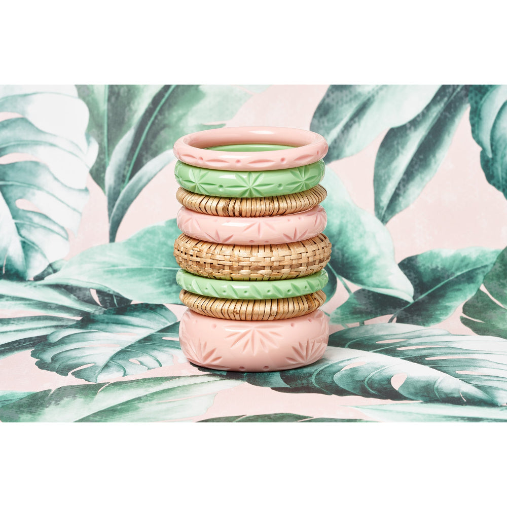 Wide Shell Heavy Carve Bangle by Splendette-2