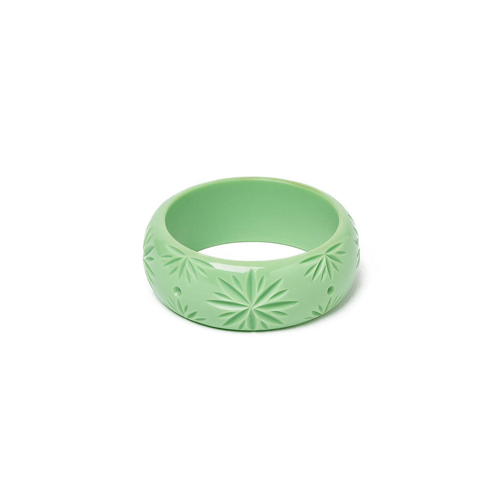 Wide Tea Heavy Carve Bangle by Splendette-0