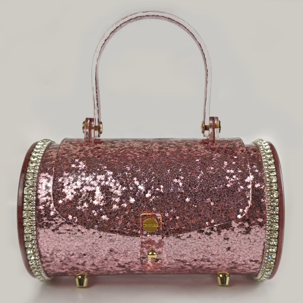 "Starlet" Acrylic Purse - Pink Glitter