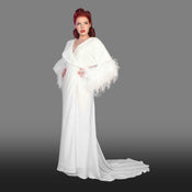 "Harlow" Feathers Robe width=100 