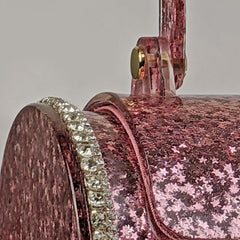"Starlet" Acrylic Purse - Pink Glitter