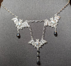 "Deltha" Silvery Bat Chain Belt