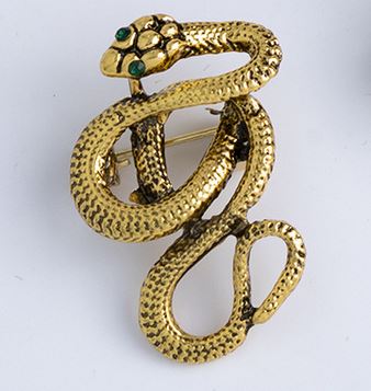 "Accalia" Golden Snake Brooch