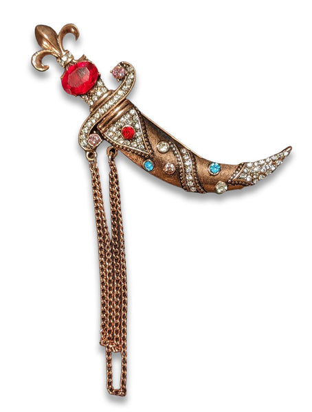 "Electra" 1940s Style Scimitar Brooch