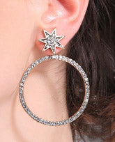 "Addie" Rhinestone Starburst and Hoop Earrings