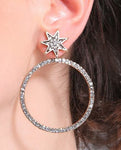 "Addie" Rhinestone Starburst and Hoop Earrings