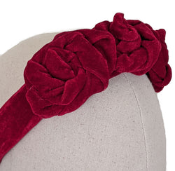 "Norah" Velvet Roses Headband width=100 