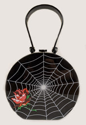 "Nora" Spiderweb and Rose Purse width=100 