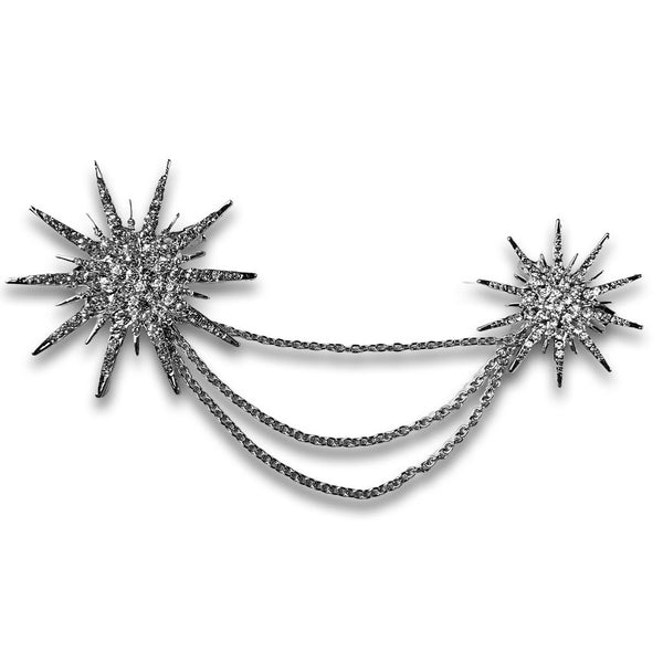 "Astra" Silvery Starburst Brooch