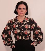 "Ava" Bishop Sleeve Blouse width=100 