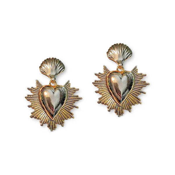 "Jacobina" Flaming Heart Earrings