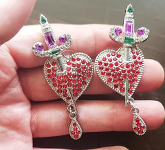 Jezebel Heart and Dagger Earrings