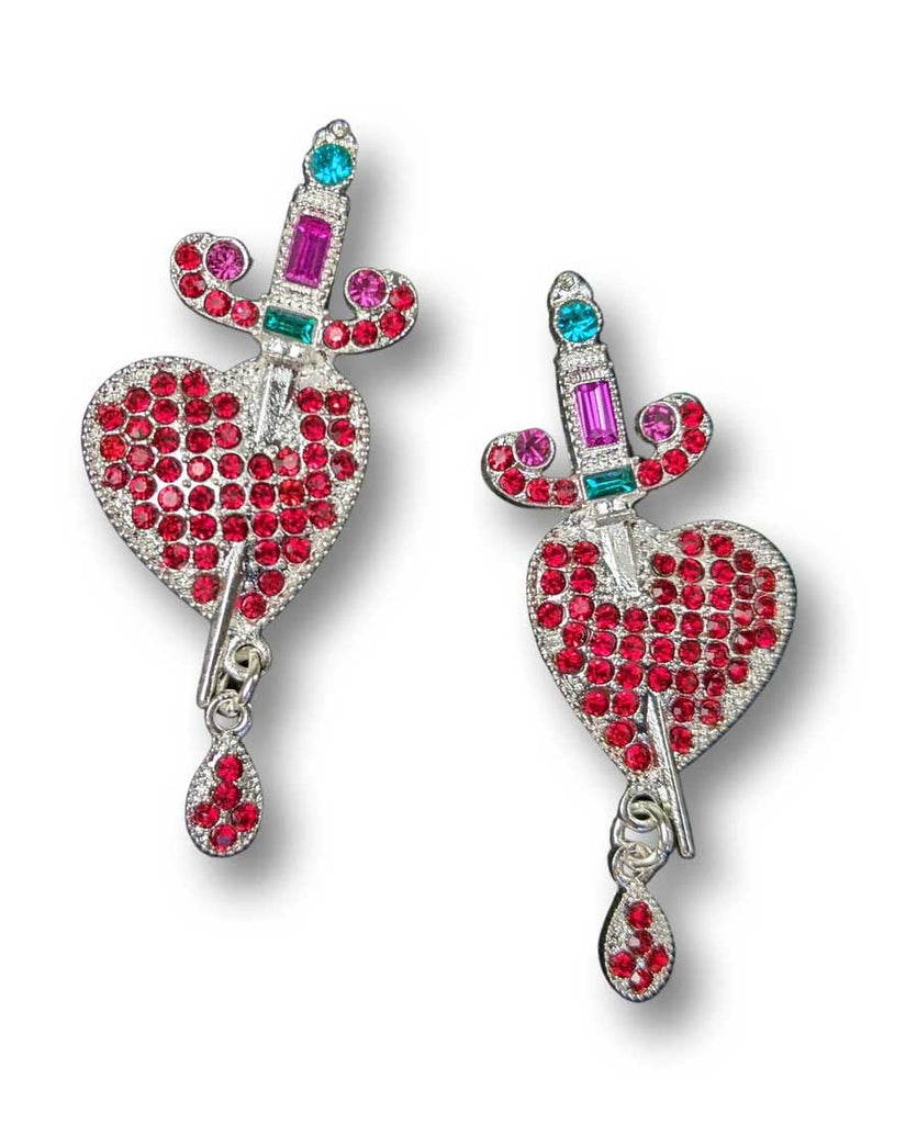 Jezebel Heart and Dagger Earrings