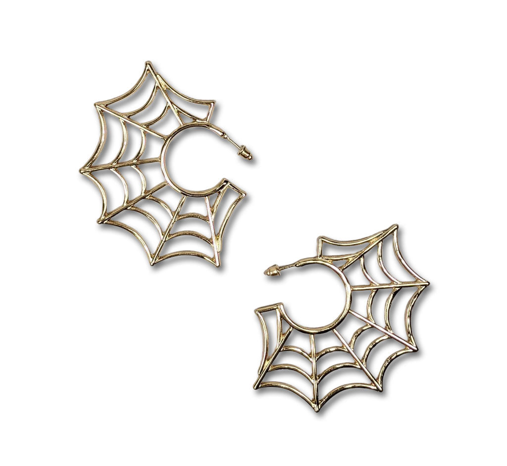 "Tera" Spiderweb Hoop Earrings