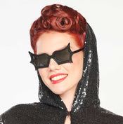 "Lorna" Black Bat Wing Sunglasses width=100 