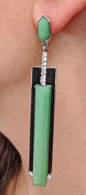 "Jacqueline" Streamline Art Deco Style Earrings width=100 
