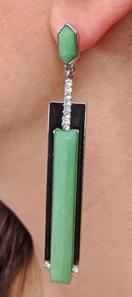 "Jacqueline" Streamline Art Deco Style Earrings